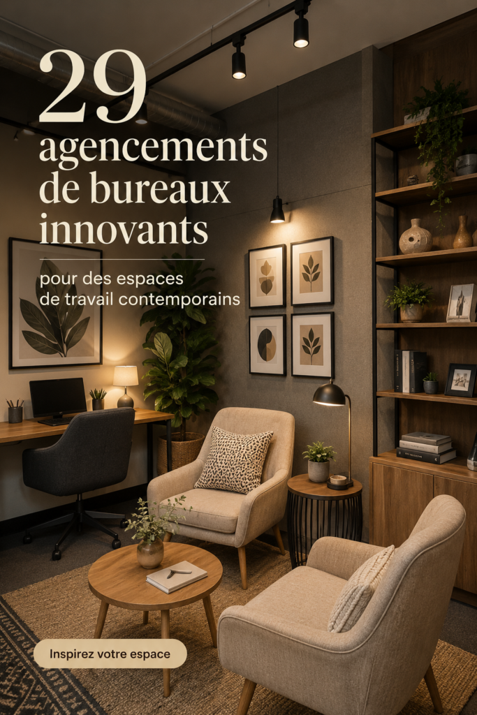 Aménagement moderne et fonctionnel d'un bureau contemporain