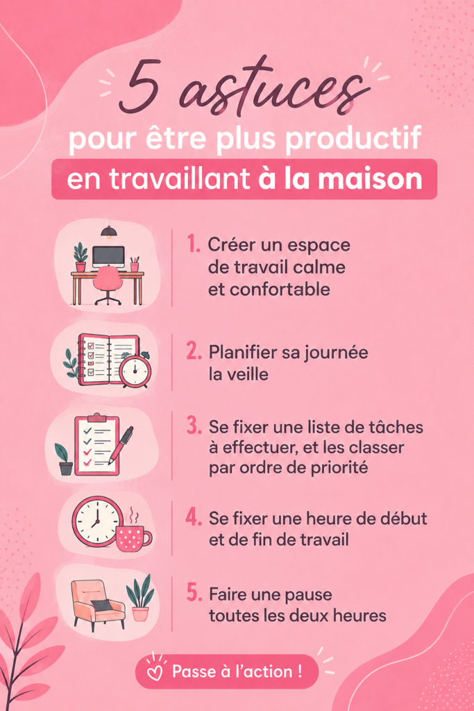 Femme souriante travaillant dans un bureau à domicile organisé et lumineux.