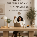 Un bureau minimaliste bien agencé avec des éléments de décoration épurés et fonctionnels