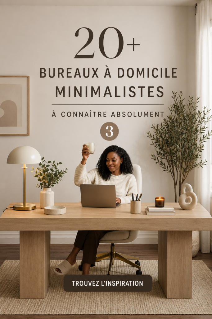 Un bureau minimaliste bien agencé avec des éléments de décoration épurés et fonctionnels