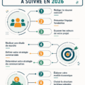 Femme d'affaires examinant son business plan pour 2026