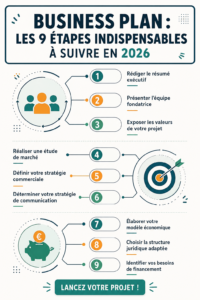 Femme d'affaires examinant son business plan pour 2026