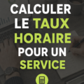 Une femme utilise une calculatrice pour déterminer son tarif horaire pour ses services.
