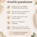 Image d'une femme travaillant en tant qu'assistante virtuelle, entourée d'outils numériques.