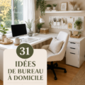 Bureau à domicile lumineux avec décoration inspirante et mobilier ergonomique