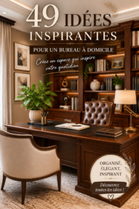 Un bureau à domicile chaleureux avec des éléments décoratifs inspirants.