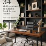 Bureau à domicile moderne et élégant avec espace de travail bien aménagé