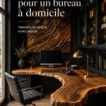 Bureau à domicile inspirant avec des éléments décoratifs chaleureux et fonctionnels.
