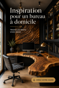 Bureau à domicile inspirant avec des éléments décoratifs chaleureux et fonctionnels.