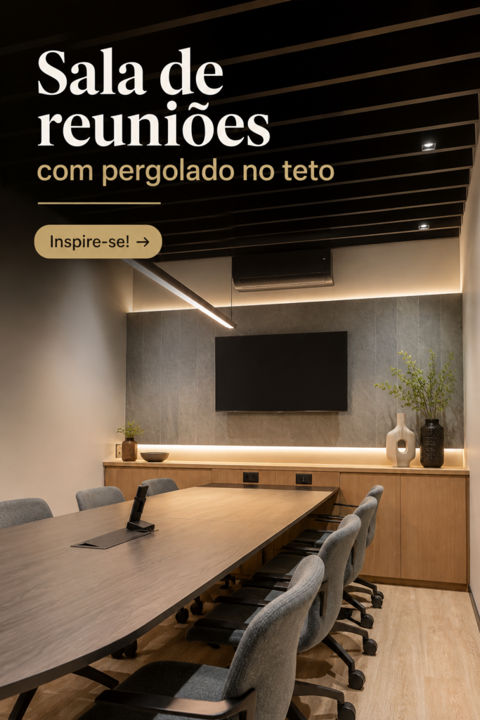 Salle de réunion moderne avec pergola au plafond et décor inspirant