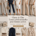 Femme en tenue professionnelle chic au bureau, vêtue d'un blazer élégant et d'un pantalon bien coupé.