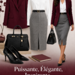 Femme en tenue de bureau élégante avec un look puissant
