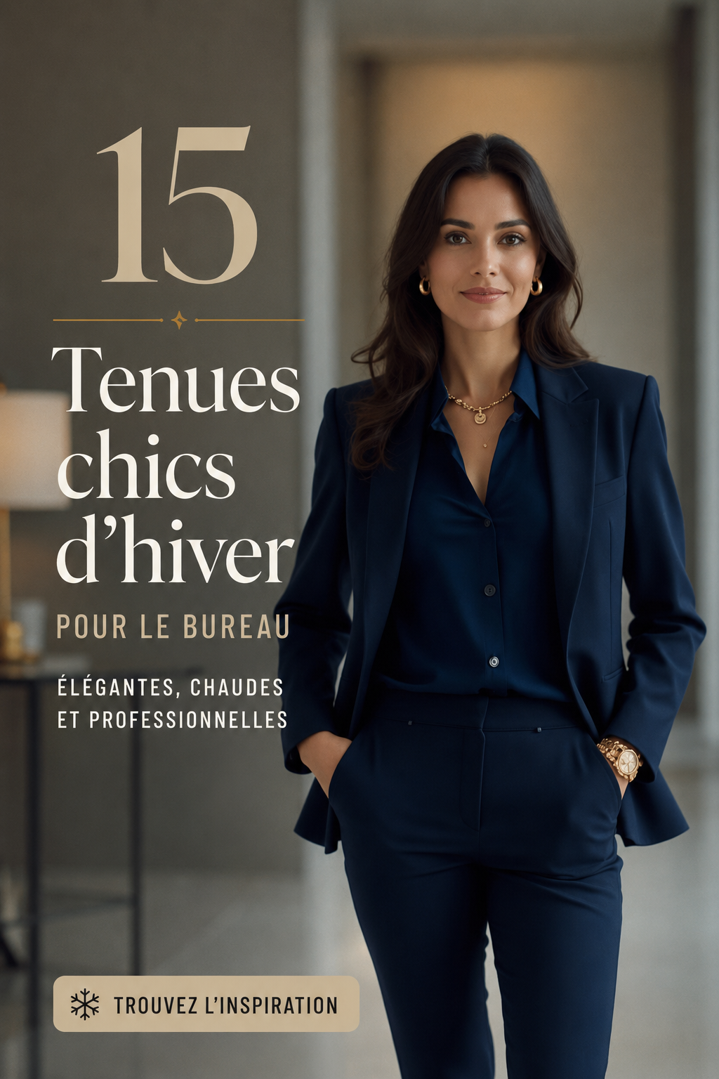 Portrait d'une femme professionnelle en tenue d'hiver élégante pour le bureau