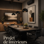 Salle de réunion bien aménagée avec des meubles modernes