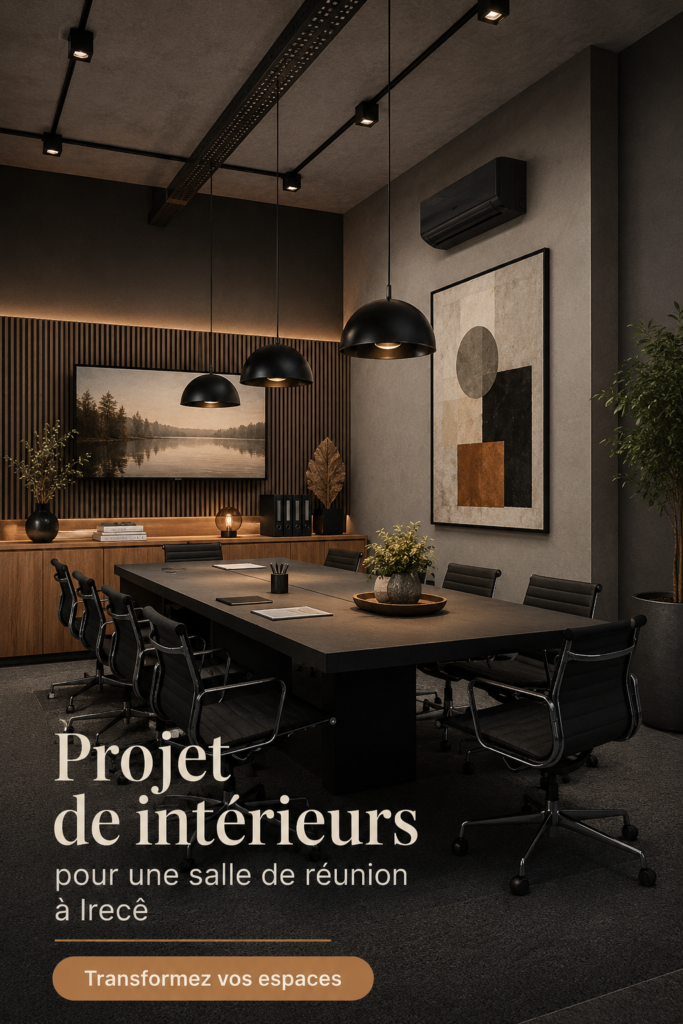 Salle de réunion bien aménagée avec des meubles modernes