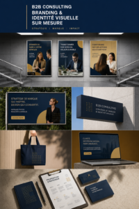 Un logo moderne représentant une identité visuelle forte pour une entreprise B2B.