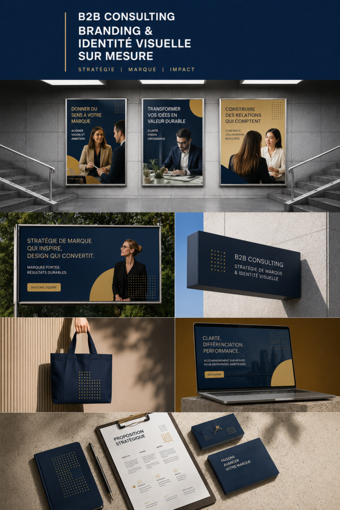 Un logo moderne représentant une identité visuelle forte pour une entreprise B2B.
