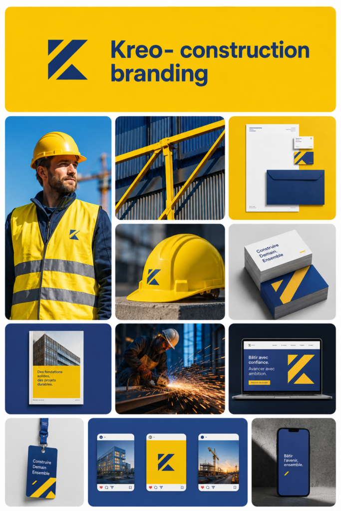 Une image montrant un logo élégant pour une entreprise de construction