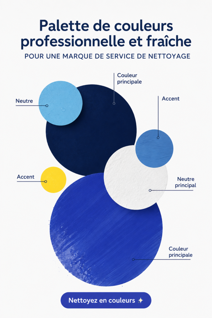 Palette de couleurs fraîches et professionnelles pour une marque de nettoyage