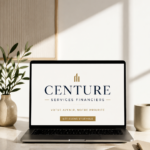 Logo moderne et stylisé pour une entreprise de services financiers, représentant une image professionnelle.