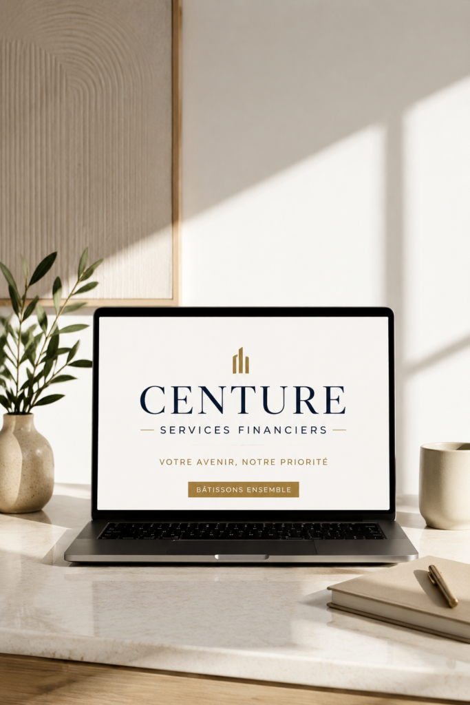Logo moderne et stylisé pour une entreprise de services financiers, représentant une image professionnelle.