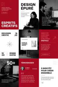 Exemple de design moderne pour un post sur les réseaux sociaux avec des graphiques colorés.