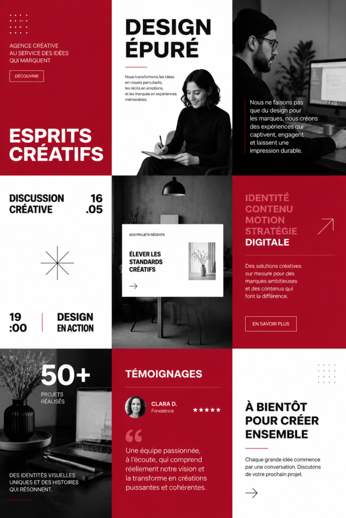 Exemple de design moderne pour un post sur les réseaux sociaux avec des graphiques colorés.
