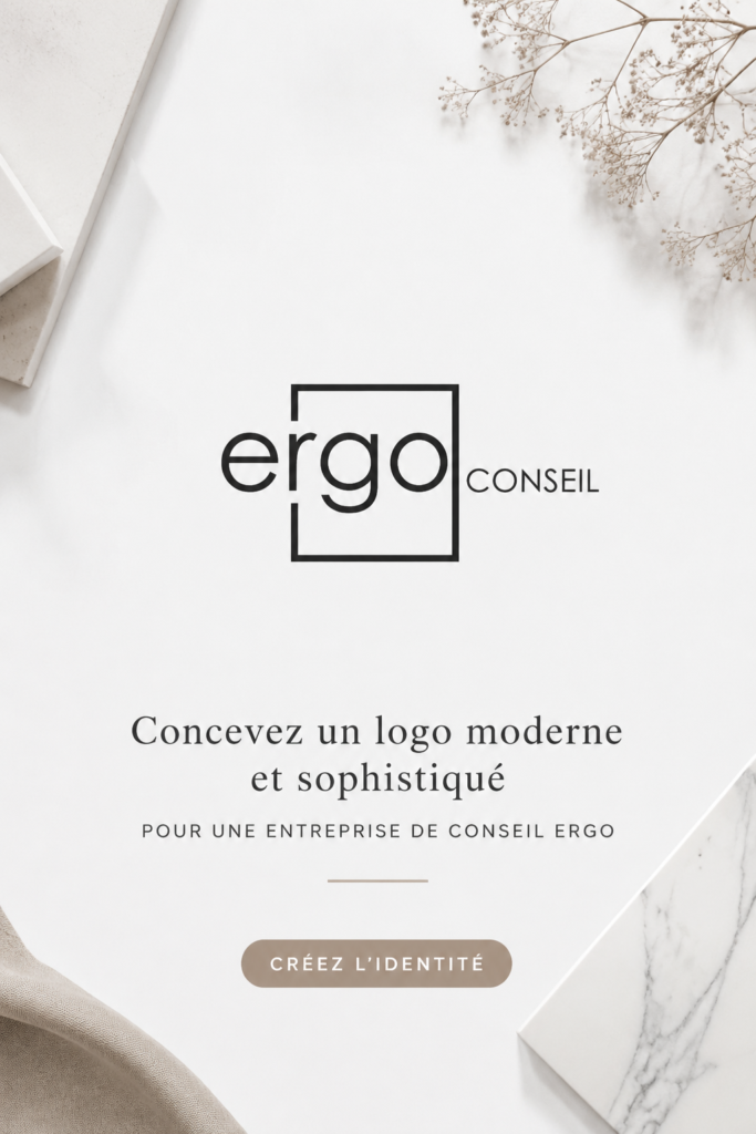 Logo moderne et professionnel conçu pour une entreprise de conseil.