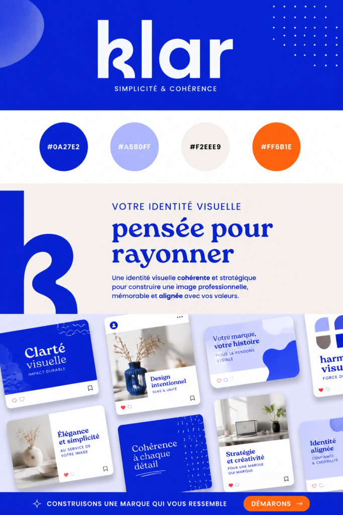 Infographie sur le design unifié et le branding avec des exemples visuels