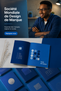 Illustration d'un design de marque moderne et innovant, mettant en valeur les tendances actuelles