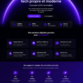 Un aperçu d'une interface utilisateur moderne et épurée pour un site web tech.
