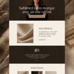 Capture d'écran d'un site web raffiné mettant en avant une marque féminine