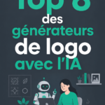 Un écran d'ordinateur affichant plusieurs générateurs de logo avec l'IA, illustrant la création d'identités visuelles modernes.