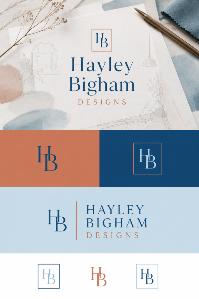 Image des créations d'Hayley Bigham Designs mettant en valeur des éléments de décoration élégants.