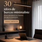 Un bureau minimaliste et épuré reflétant un environnement de travail serein.