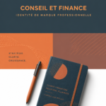 Identité de marque pour une entreprise de consulting avec des éléments graphiques modernes