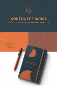 Identité de marque pour une entreprise de consulting avec des éléments graphiques modernes