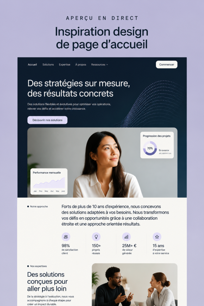 Maquette de site web chaleureux avec des couleurs douces et un design accueillant