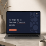 Un logo d'entreprise publique représentatif et engageant sur un fond coloré.