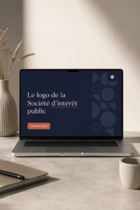 Un logo d'entreprise publique représentatif et engageant sur un fond coloré.