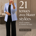 Femme portant un blazer élégant en mode 2025.