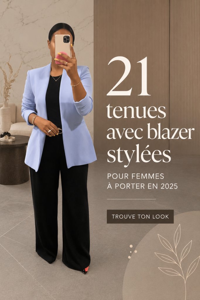Femme portant un blazer élégant en mode 2025.