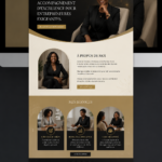 Un exemple de site web luxueux en noir et or, idéal pour les professionnels du coaching.