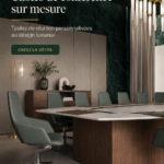 Table de conférence sur mesure au design élégant dans un bureau moderne