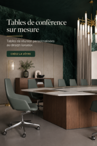 Table de conférence sur mesure au design élégant dans un bureau moderne