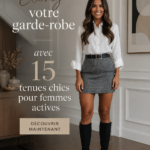 Femme professionnelle portant un blazer élégant et un pantalon chic pour le bureau