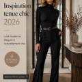 Une tenue élégante et moderne pour femmes, composée d'une blouse chic et d'un pantalon stylé.