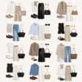 Collage de tenues printanières modernes adaptées au bureau pour femmes