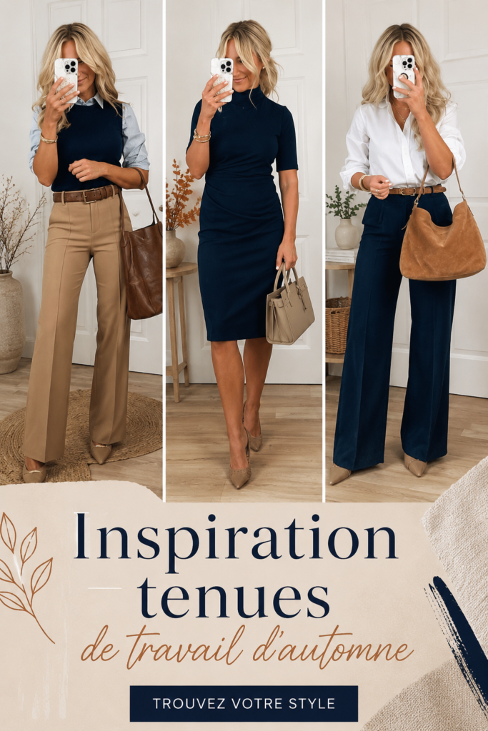 Femme en tenue de travail élégante pour l'automne