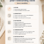 Check-list d'onboarding client avec des étapes détaillées